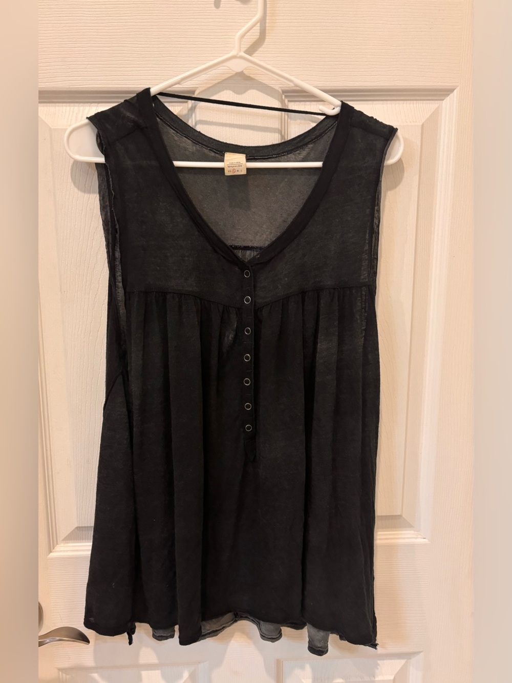Free People We The Free Slouchy Black Sleeveless Top